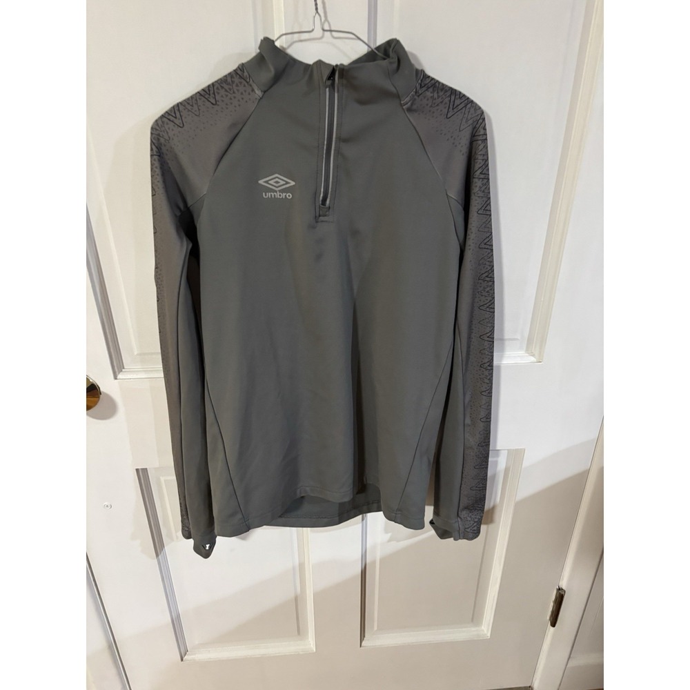 Umbro childrens XL 1/4‎ zip up pullover gray thumb holes